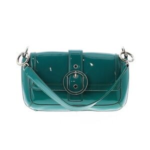 Ann Taylor Patent Teal Shoulder Bag with Buckle